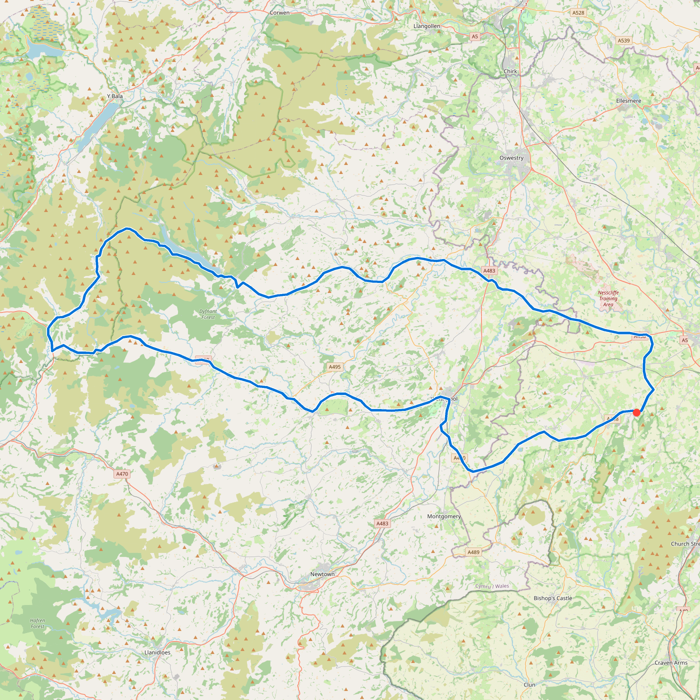 Whole trip route map